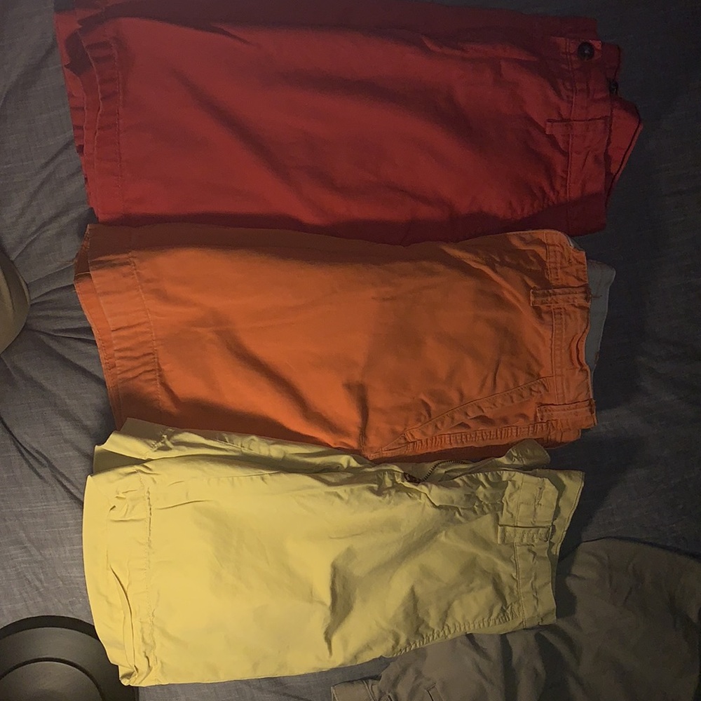 3 colored shorts willing to sell separately size 30